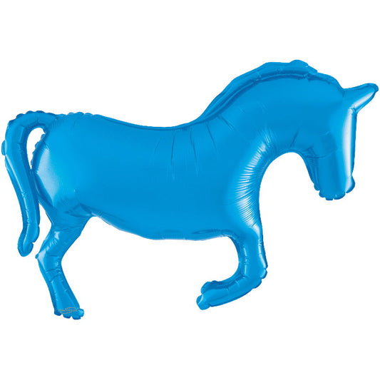 Blue Horse Shaped Foil Balloon 35 inches | Party Save Smile
