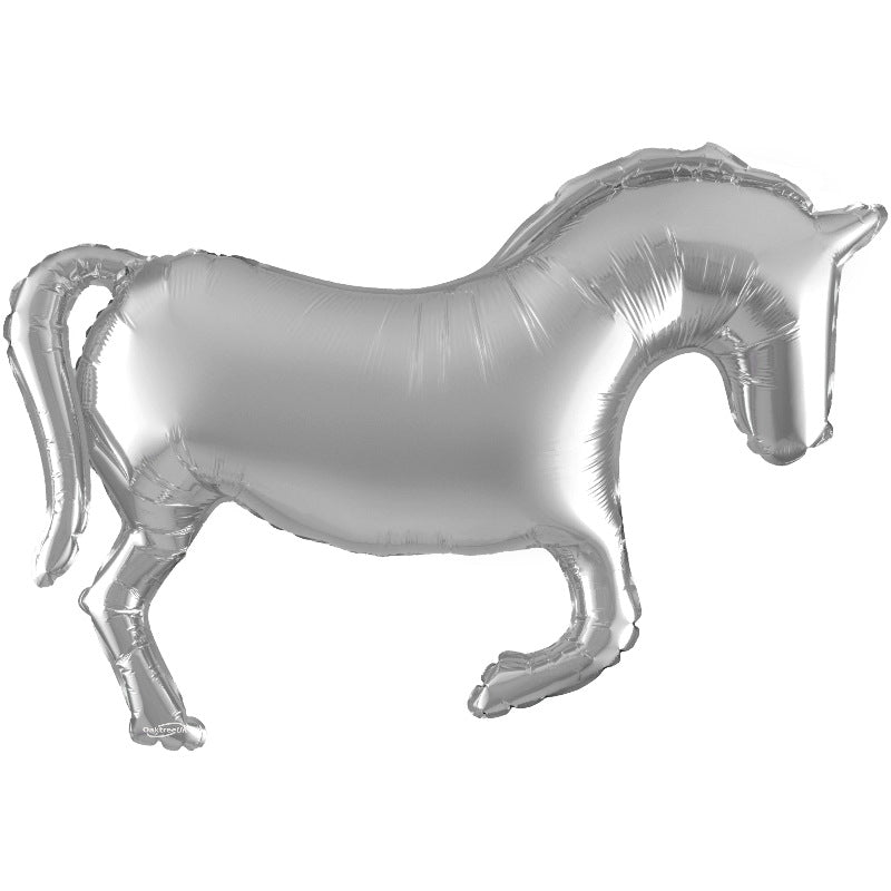 Silver Horse Shaped Foil Balloon 35 inches | Party Save Smile