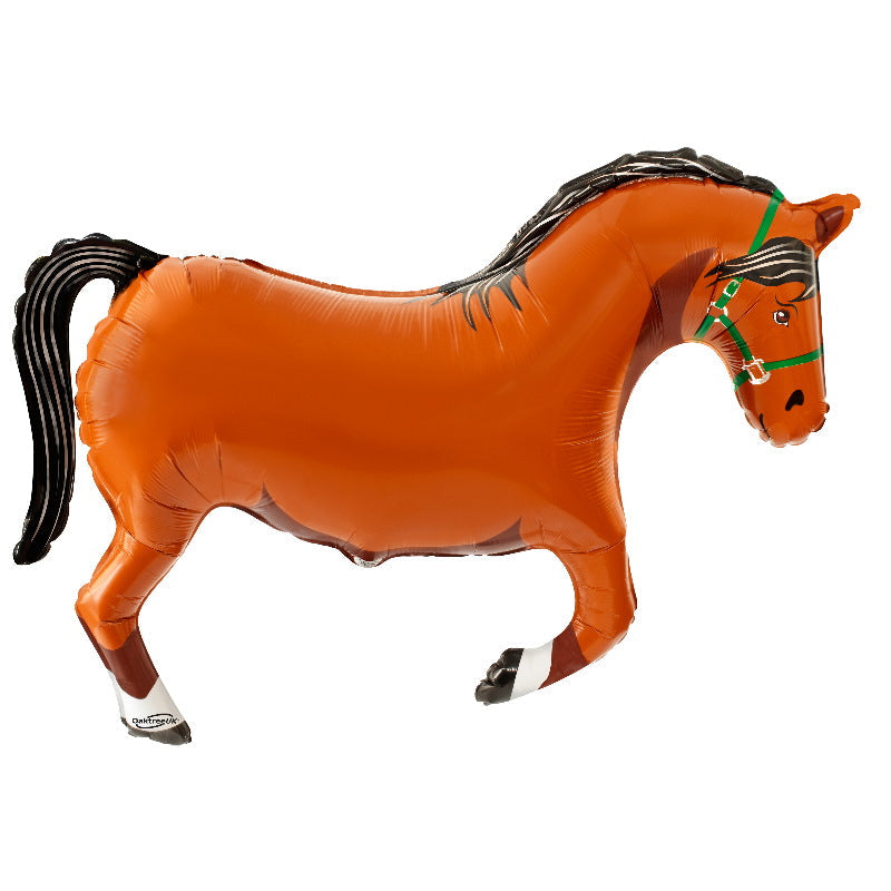 Brown Horse Shaped Foil Balloon 35 inches | Party Save Smile