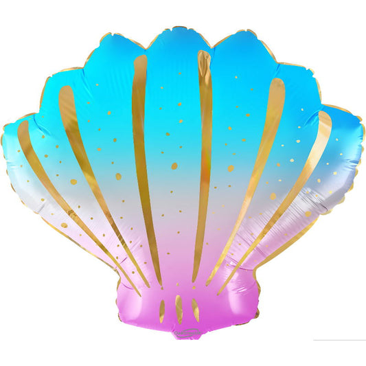 Iridescent Sea Shell Shaped Foil Balloon 21 inches | Party Save Smile