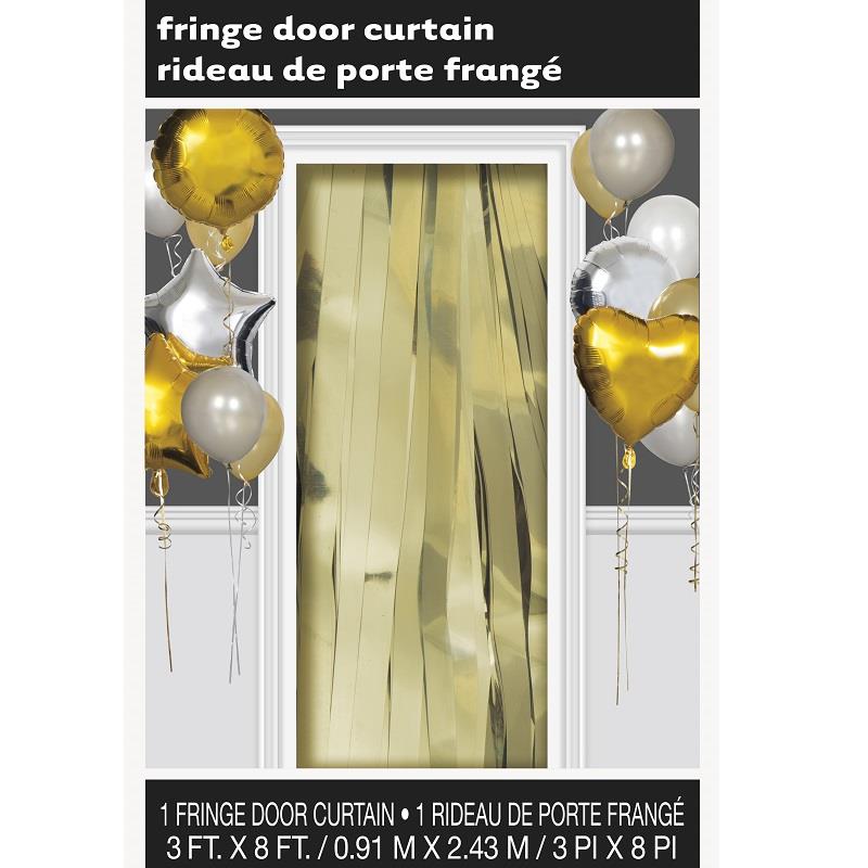 Gold Doorway Hanging Fringe Curtain Party Decoration | Party Save Smile