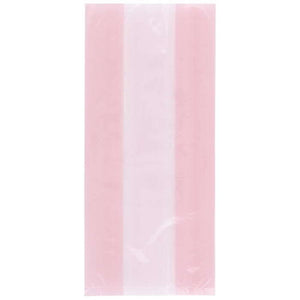 Baby Pink Cello Party Bags with Ties 30 Pack