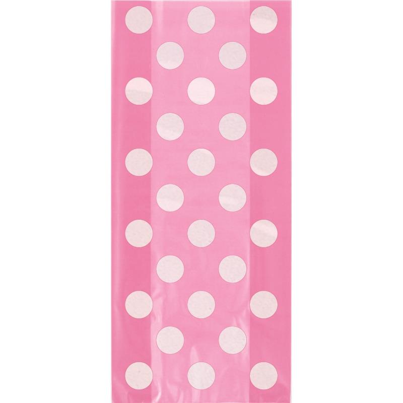 Hot Pink Polka Dot Party Cello Loot Favour Bags Pack of 20 | Party Save Smile