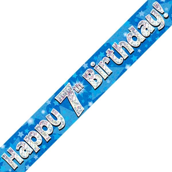 Blue Star Happy 7th Birthday Party Pack with Decorations