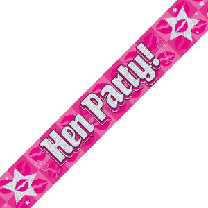 Hen Party Foil Banners Lips and Stars Foil 2.7 Metres