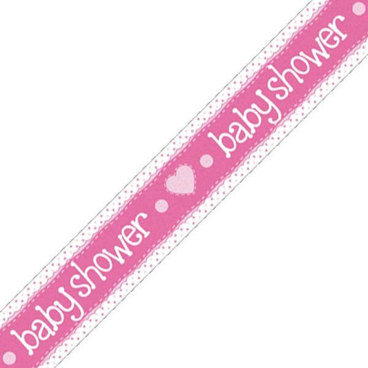 Pink Foil Baby Shower Banner 2.7 metres | Party Save Smile