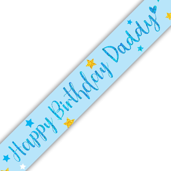 Blue Happy Birthday Daddy Foil Banner 9ft | Party Save Smile