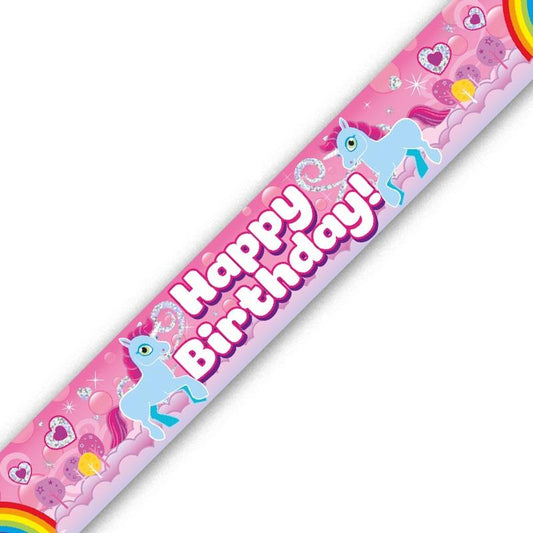 Unicorn Happy Birthday Foil Banner | Decoration