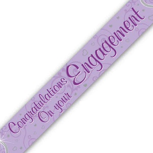 Congratulations Engagement Banner Purple 2.7 Metres