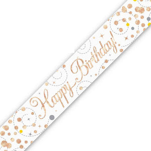 Rose Gold Foil Happy Birthday Banner 2.7 Metres