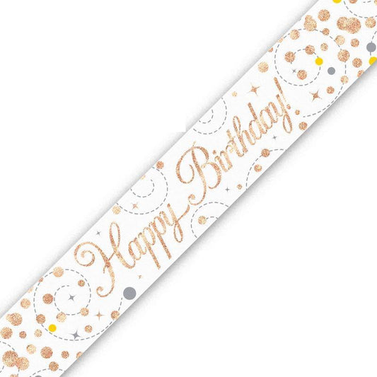 Rose Gold Foil Happy Birthday Banner