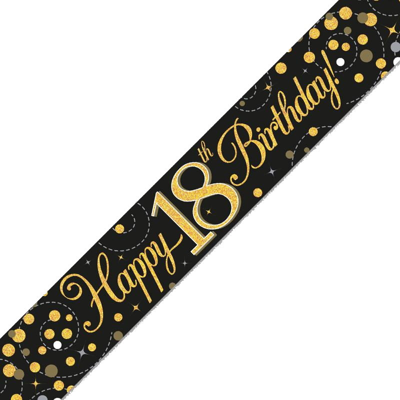 Black & Gold 18th Birthday Party Kit with Decorations