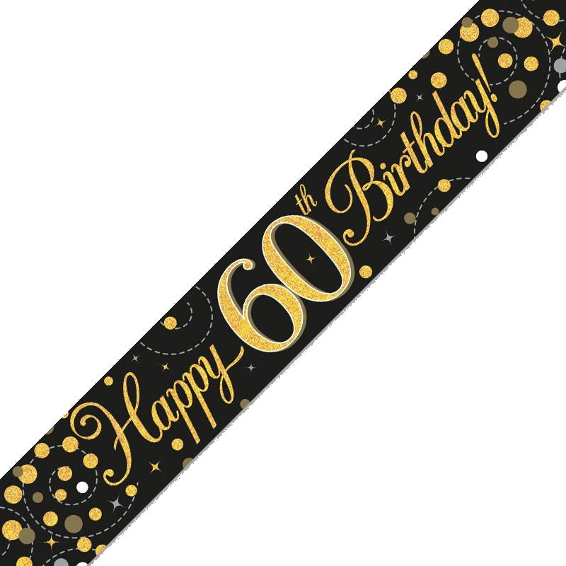 Black Gold 60th Birthday Party Pack: Kit with Tableware & Décor