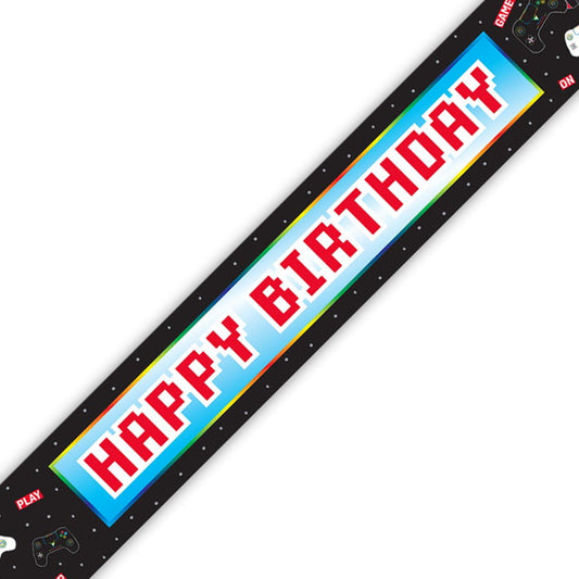 Epic Gamer Happy Birthday Foil Banner 9ft | Party Save Smile