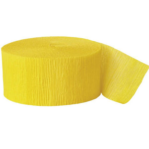 Yellow Party Streamers: Paper Crepe Streamers 24 metres
