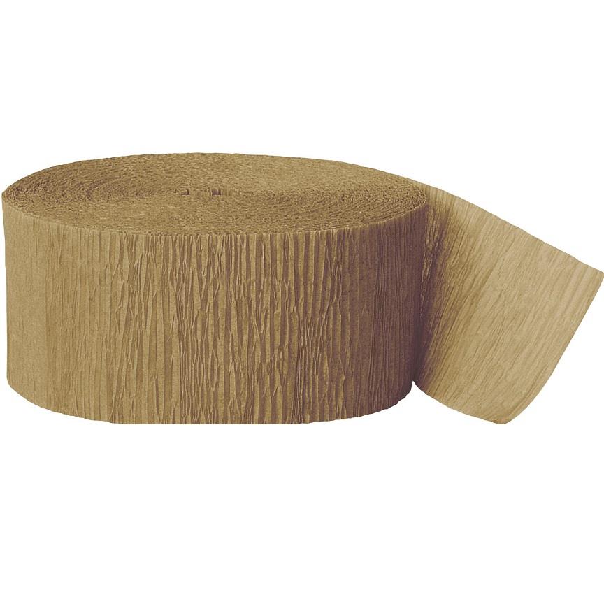 Gold Streamers: Paper Crepe Streamers 24 metres | Party Save Smile