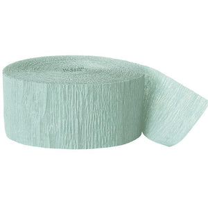 Mint Green Streamers: Paper Crepe Streamers 24 metres
