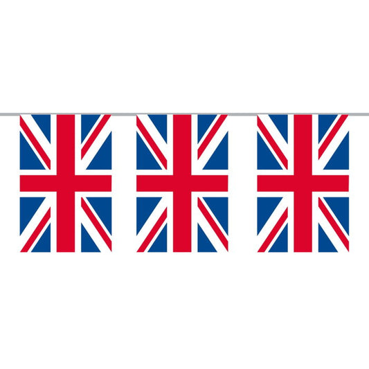 Great Britain Bunting: Union Jack Rectangle Flag Banner 5 Metres | Party Save Smile