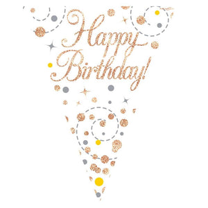 Happy Birthday Bunting Rose Gold 3.9 Metres