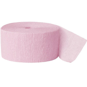 Light Pink Streamers: Paper Crepe Streamers 24 metres