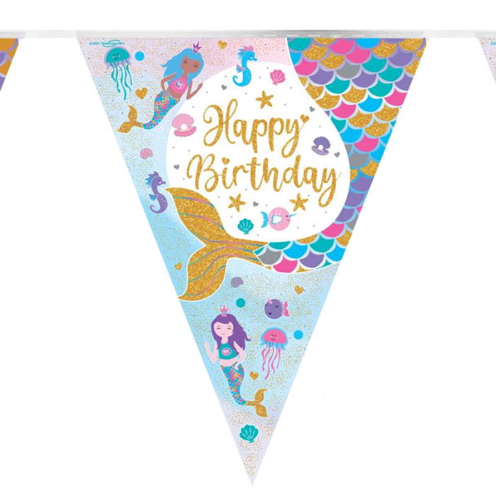 Mermaid Birthday Bunting 3.9 metres | Party Save Smile