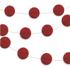 Red Honeycomb Ball Garland 2 metres
