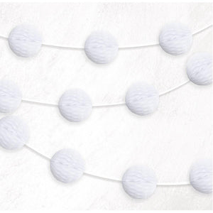 White Honeycomb Balls Garland 2 metres