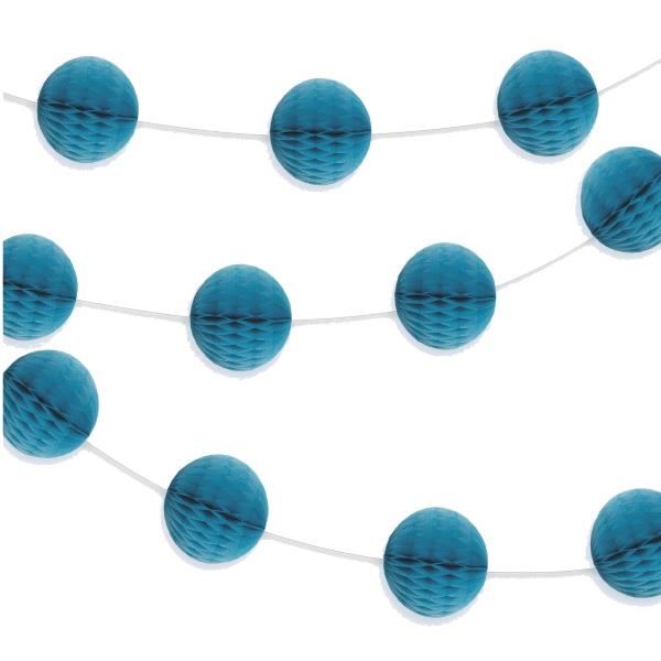 Teal Blue Garland Decoration (Honeycomb Ball) | Party Save Smile
