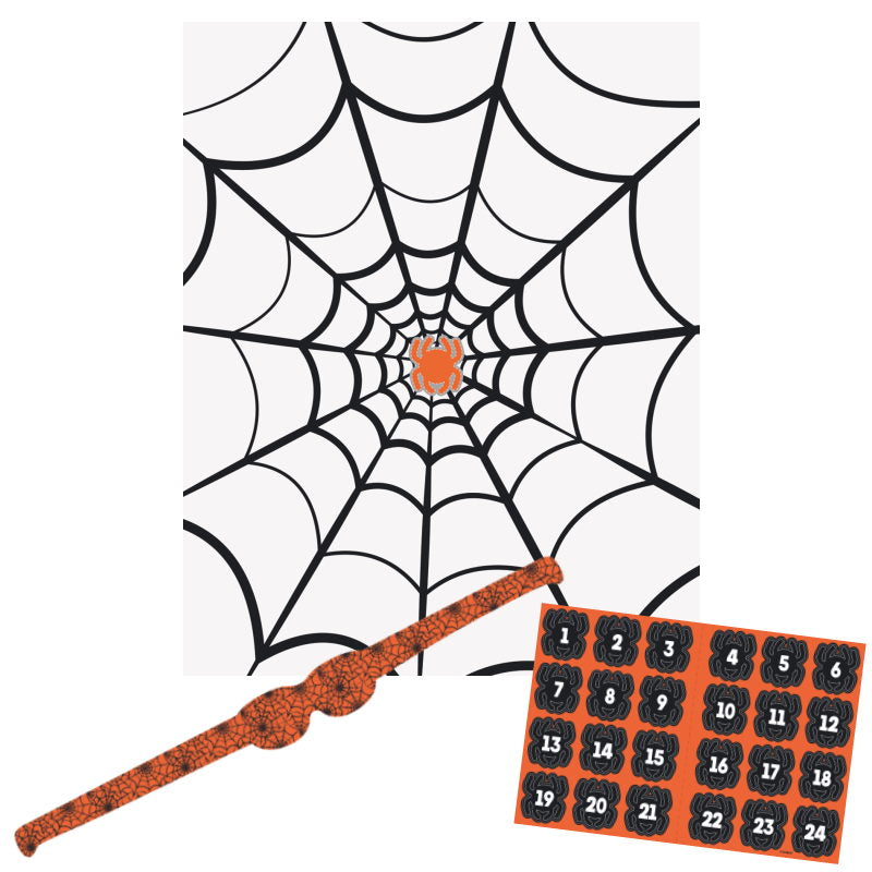 Spider Halloween Pin the Tail Game: Up To 24 Players | Party Save Smile