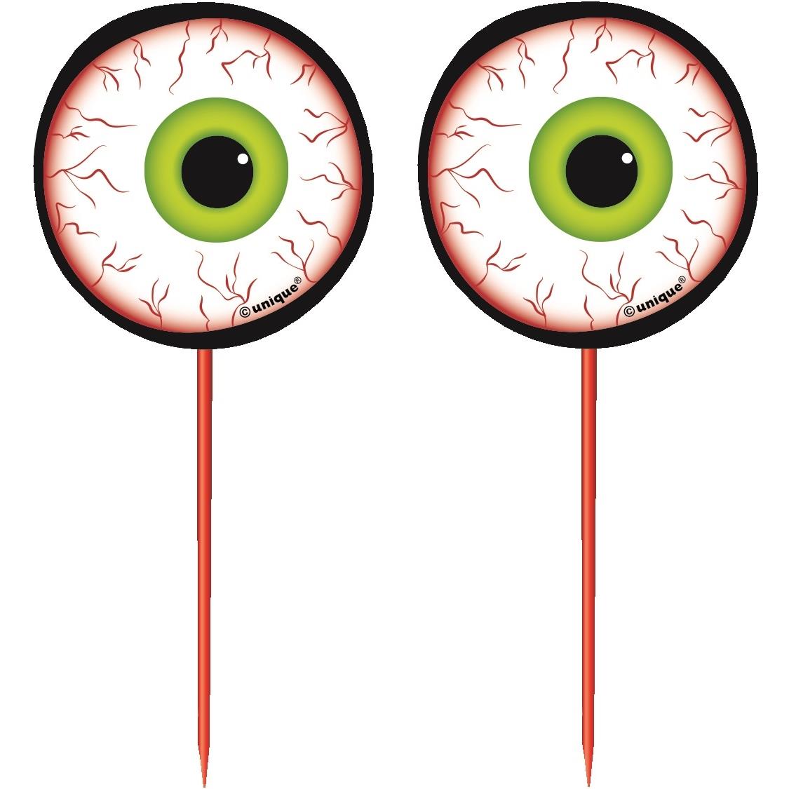 Eyeball Cake Decorations Picks Pack of 8 | Party Save Smile
