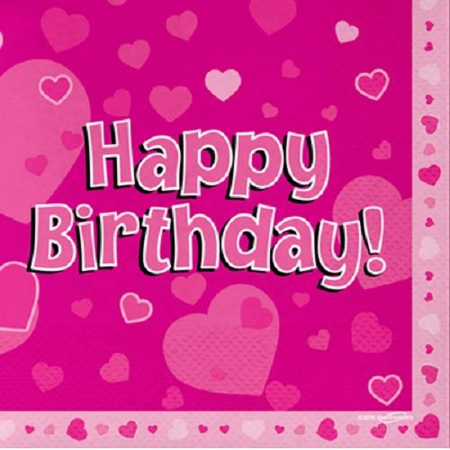 Pink Hearts Birthday Party Pack: Tableware & Decoration Kit