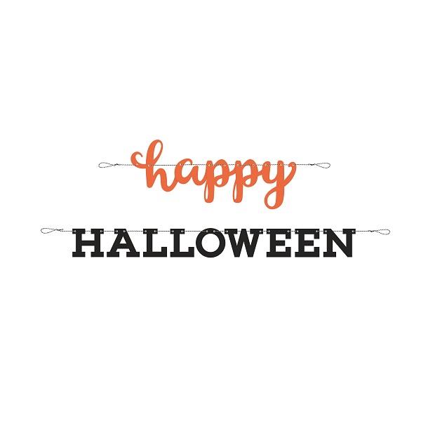 Happy Halloween Banner Orange and Black 2.1 Metres | Party Save Smile