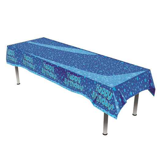 Blue Star Happy Birthday Party Tablecover | Tablecloth