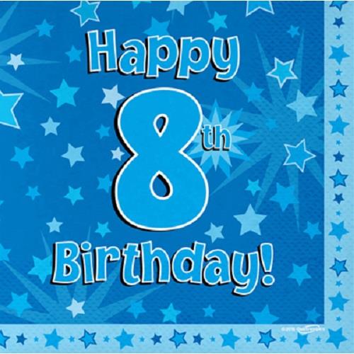 Party Packs - 8th Birthday Tableware Blue