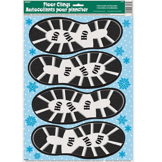 Santa Footprints Floor Decoration Pack of 4 | Party Save Smile