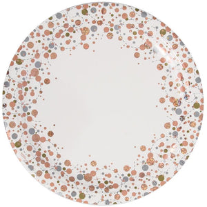 Confetti Rose Gold Party Plates Pack of 8
