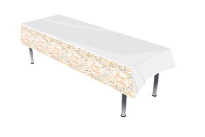 Rose Gold Plastic Birthday Tablecloth 137 x 259cm