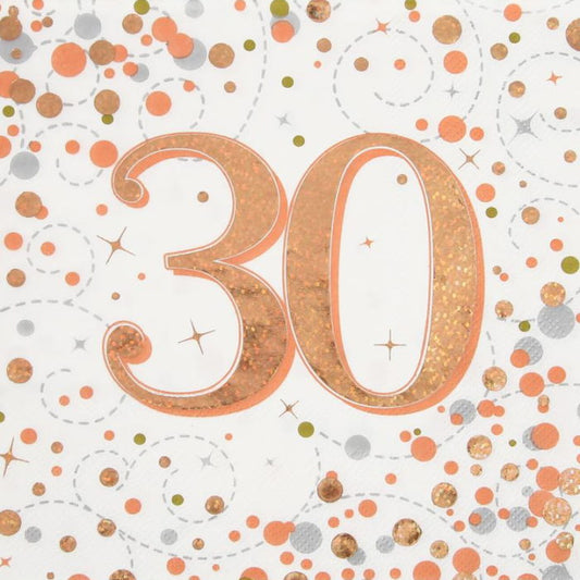 Rose Gold Confetti 30th Birthday Napkins | Party Save Smile