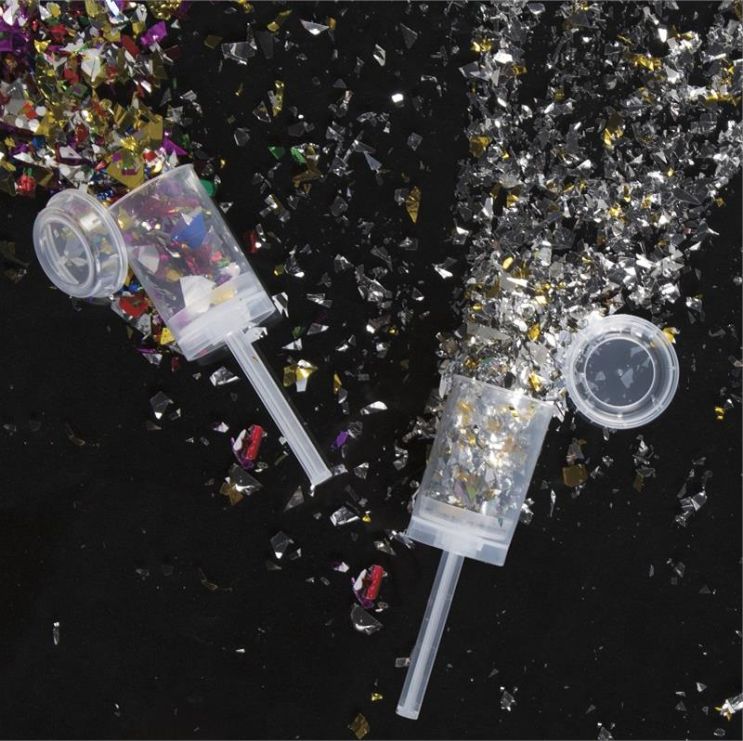 Multi-Coloured Foil Confetti Push Popper | Party Save Smile
