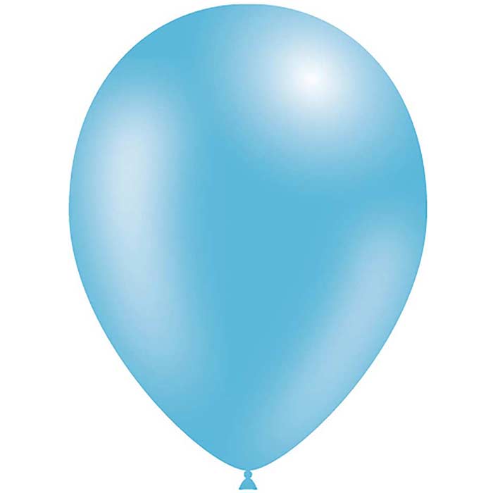 Decotex Metallic Light Blue Latex Balloons 11 Inch | Party Save Smile