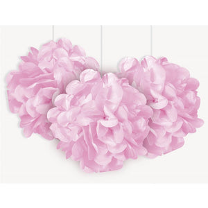 Light Pink Decorative Balls Puff Decor 9 inches Pack of 3