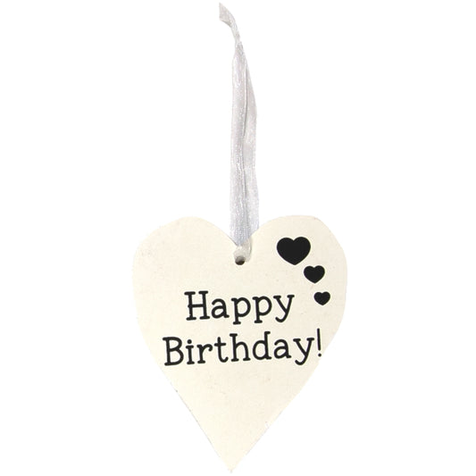 Happy Birthday Wooden Heart Hanging Decoration | Party Save Smile