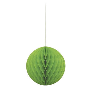 Lime Green Honeycomb Ball Party Hanging Decorations 8 Inch