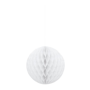 White Honeycomb Ball Party Hanging Decorations 8 Inches