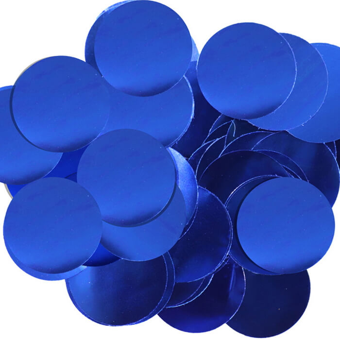 10mm Royal Blue Confetti Metallic 50 grams | Party Save Smile