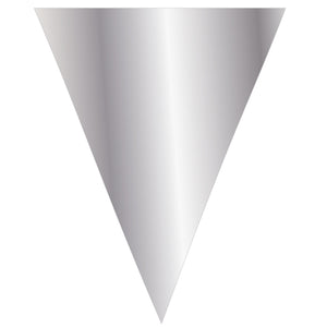 Metallic Silver Flag Bunting Banner Decoration 10 Metres