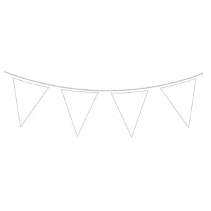 White Flag Bunting Banner Decoration 10 Metres