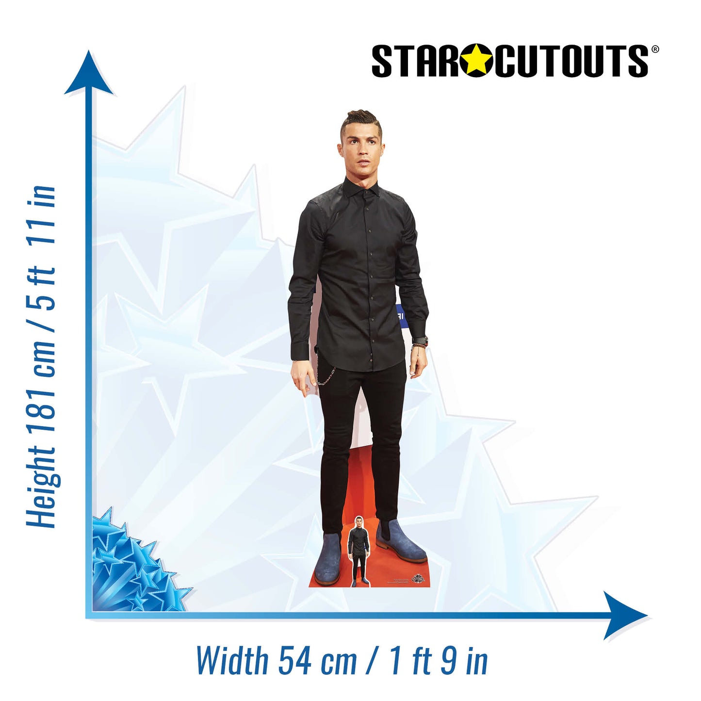 Life Size Christiano Ronaldo Cut Out Height 181cm With Mini Cutout