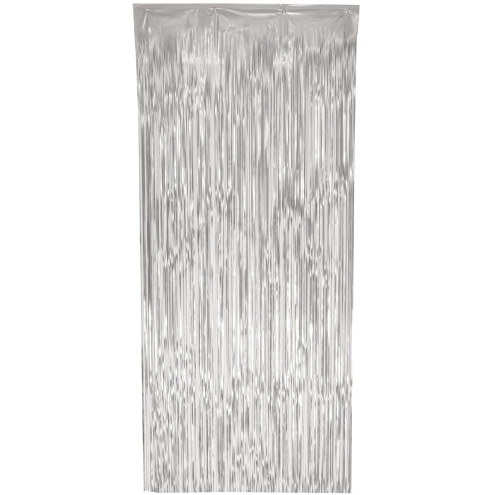 Metallic Silver Foil Door Curtain 0.9m x 2.40m | Party Save Smile