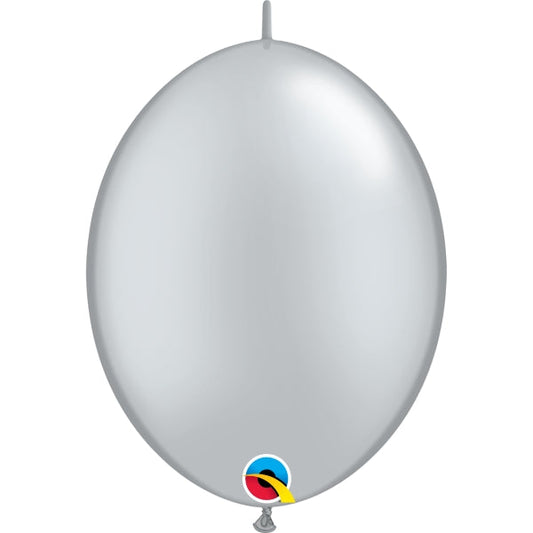 Silver Quick Link Balloons 12 inch Qualatex | Party Save Smile